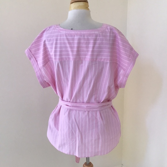 NWT! TALBOTS Size 1X pink front button cotton top - Picture 3 of 7